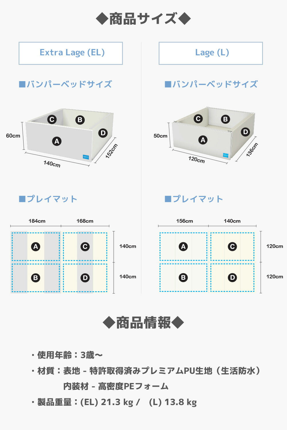 サークルマット ベビーサークル ガードベッド (Lサイズ)