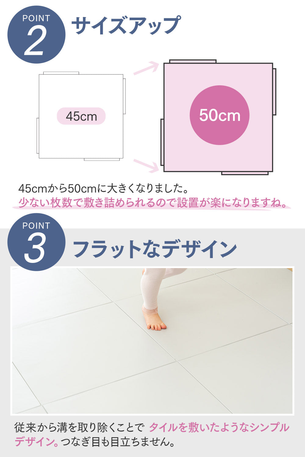 【大判 50cm】ジョイントマット パズルマット 厚手 2.3cm - NEW TPUマット (12枚)