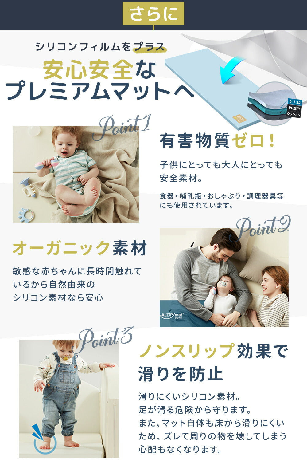 高品質シリコン プレイマット 折りたたみ 防音マット (プレミアムシリコン URBAN G)
